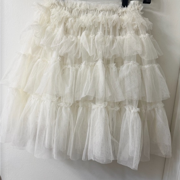 Elegant Cream Tulle A-Line Skirt - Picture 2 of 4